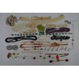 An assortment of various costume jewellery