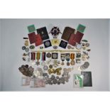 Various coins, badges, collectables and costume jewellery