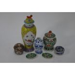 A small collection of 18th and 19th century Chinese ceramic wares, Qing dynasty