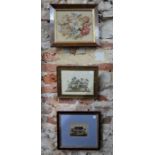 Three longstitch and needlework pictures