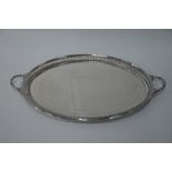 Large Victorian silver tray London 1898