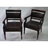 A set of four 19th century mahogany/faux rosewood armchairs