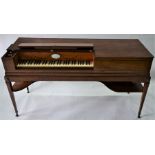 Longman & Broderip, London, a late 18th century mahogany square piano on stand