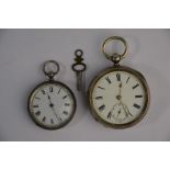 A late Victorian silver open faced pocket watch