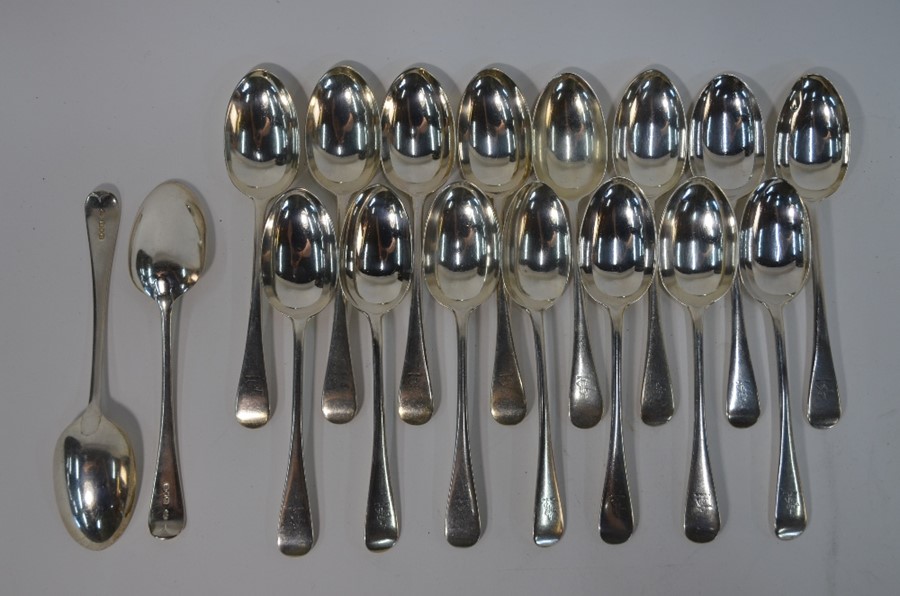 Old English Pattern silver table spoons