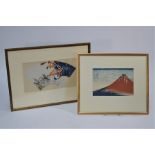 Two 20th Japanese coloured woodblock prints