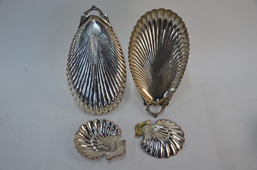 Italian .900 grade scallop serving dishes and electroplated wares - Image 2 of 5