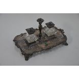 A Victorian silver inkstand