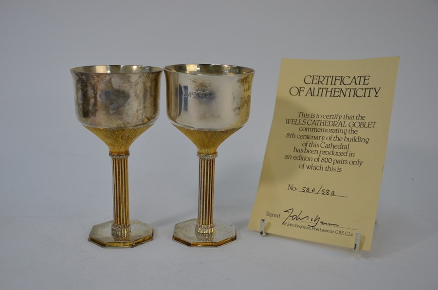 Pair of silver Wells Cathedral goblets - Image 6 of 7