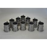 A set of ten Liberty & Co Tudric pewter tankards