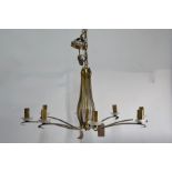 A good pair of Art Nouveau style eight arm hanging light fittings