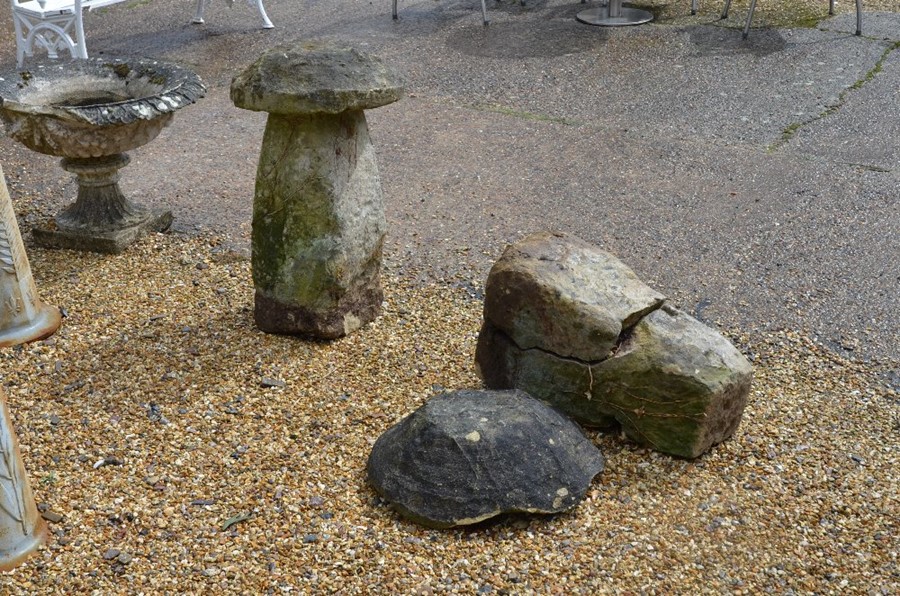 Four antique cut-stone staddle stones - Image 2 of 4