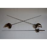 Three 19th century fencing foils