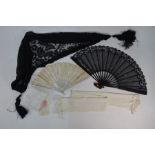 A collection of 19th century and later lace and other items