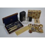 A 19th century cased set of drawing instruments