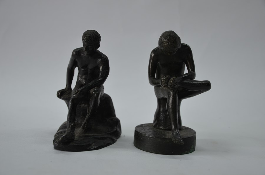Two small bronze seated figures in the antique manner - Image 4 of 5