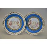 A pair of 19th century Sèvres cabinet plates