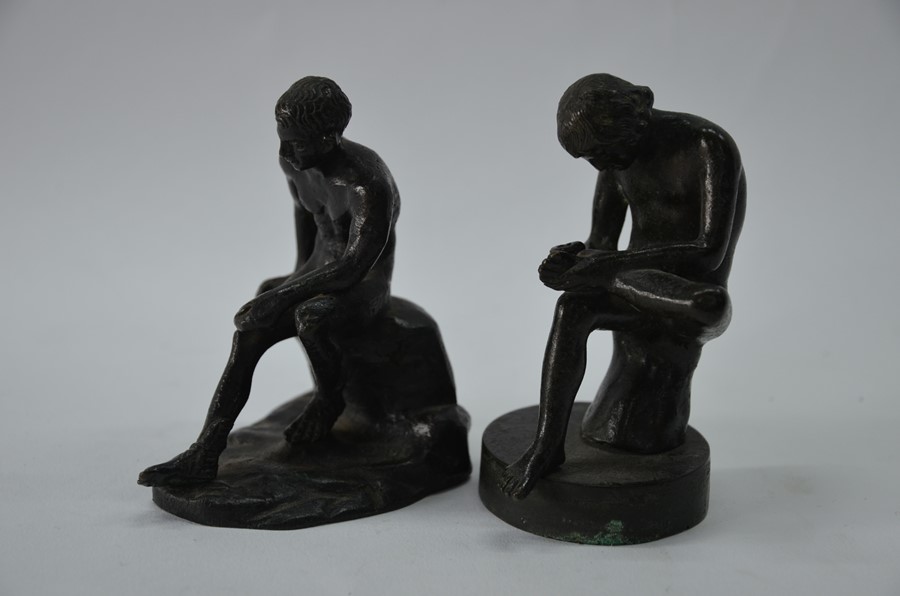 Two small bronze seated figures in the antique manner - Image 3 of 5