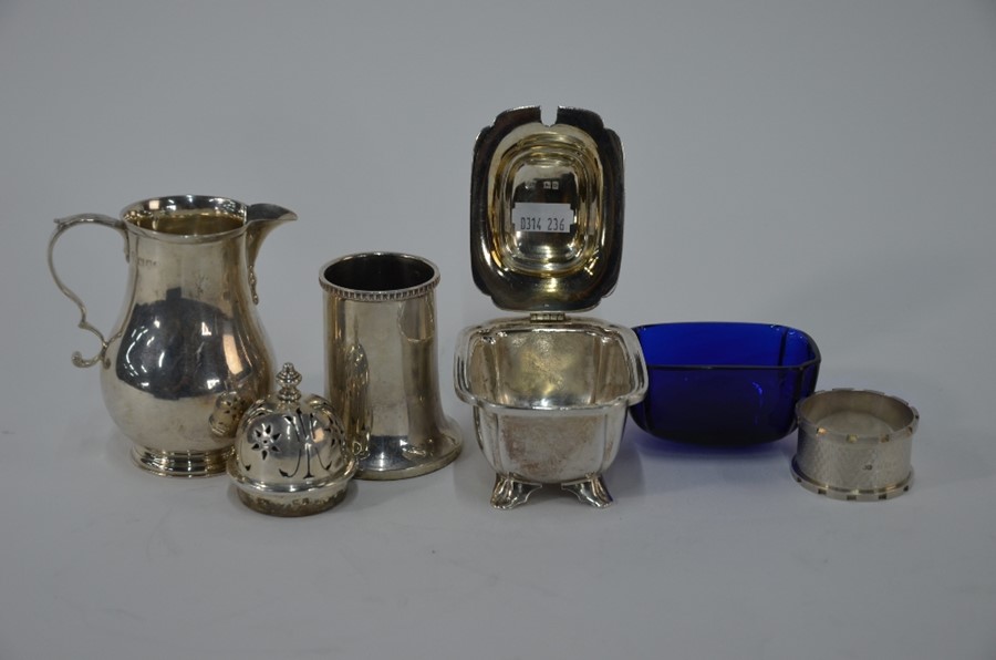 Silver cream jug, mustard, sugar caster, etc - Image 3 of 4