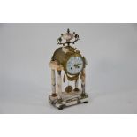 Galibert, Le Havre, a late 19th century French portico style twin train mantel clock