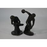 Two small bronze figures in the antique manner
