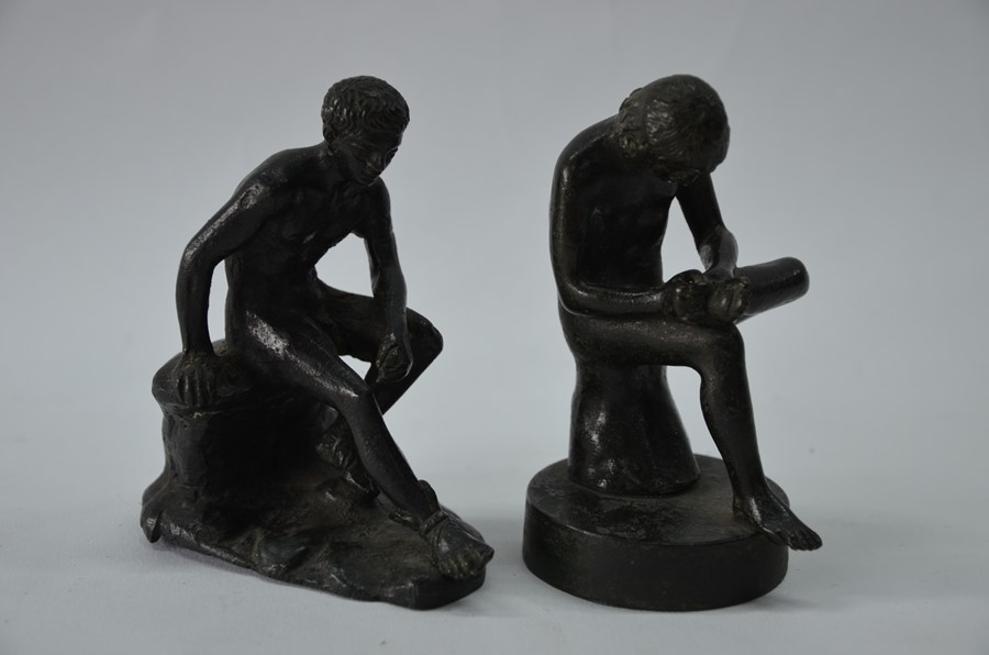 Two small bronze seated figures in the antique manner - Image 2 of 5
