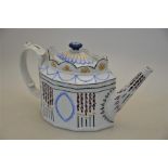 A Regency pearlware teapot
