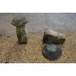 Four antique cut-stone staddle stones