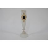 A 19th century Bohemian opaque frosted glass flute vase