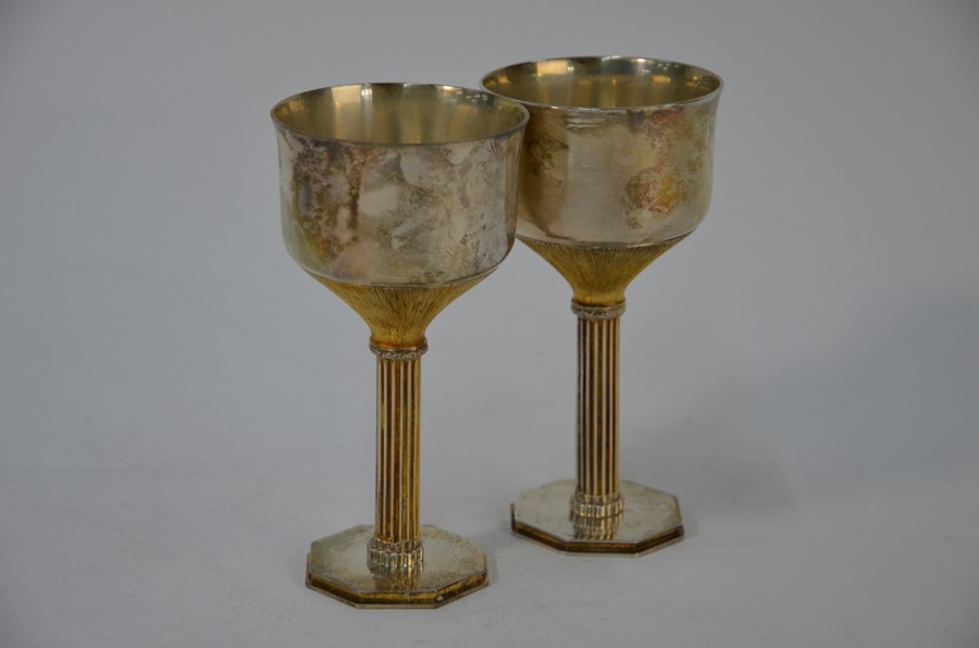 Pair of silver Wells Cathedral goblets - Image 2 of 7