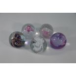 Five Caithness paperweights