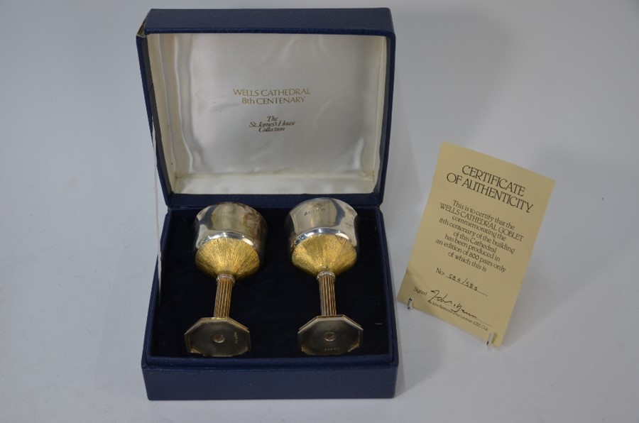 Pair of silver Wells Cathedral goblets - Image 7 of 7