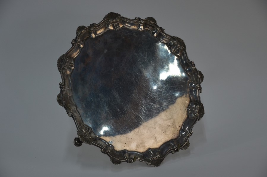 George III silver salver, London 1765