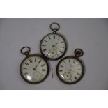 A Victorian silver open-faced pocket watch