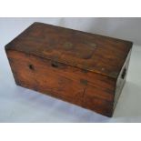 A Victorian campaign style brass bound camphor wood trunk,