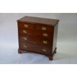 George III mahogany chest of two short over three long graduated drawers