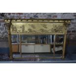 A 19th century giltwood and gesso overmantel