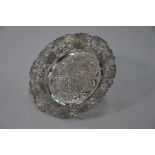 Wang Hing Chinese export silver chrysanthemum dish