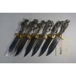 Six Franklin Mint knives from the Legends of the Old West collection