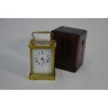 ACC Ltd - a lacquered brass small carriage clock