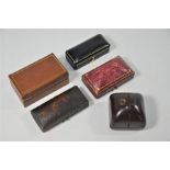 Five various vintage and later ring and cufflink/brooch boxes