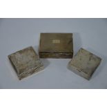 Three various silver cigarette boxes