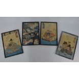 Four Japanese Meiji period oban tate-e woodblock prints (4)