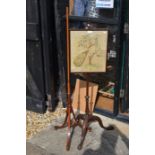 A 19th century mahogany tripod pole screen