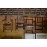 Four 19th century provincial carver chairs