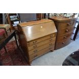 An Edwardian mahogany and satin inlaid bureau