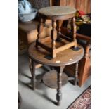 Oak two-tier occasional table