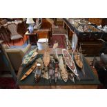 A collection of ten various kit-built wooden and plastic model ships