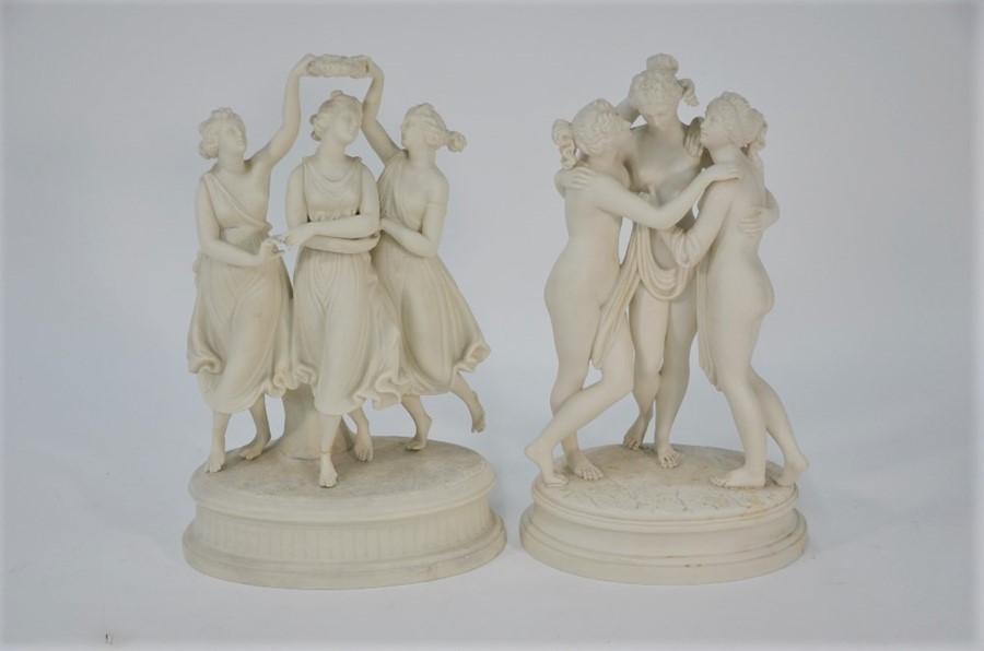 A 19th century Continental Parian porcelain figure group - Image 2 of 3