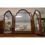 An Edwardian three fold dressing table mirror